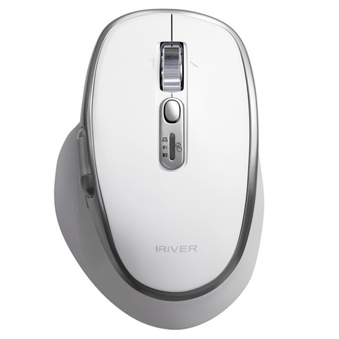 아이리버 스마트스크롤 무한휠 멀티페어링 블루투스 무소음 세미 버티컬 무선 마우스 GT300, WHITE