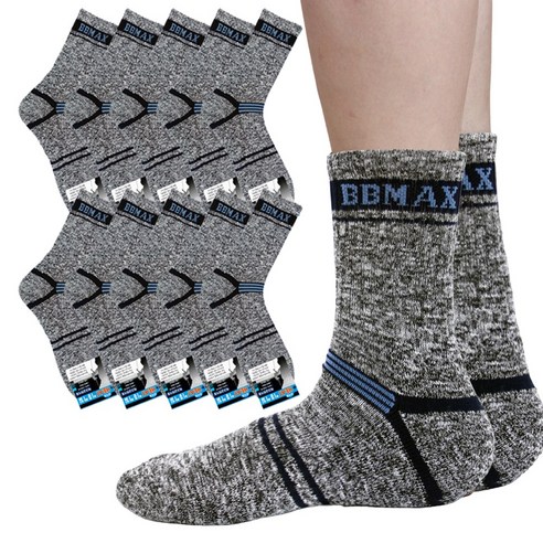 지니양말 10켤레 남성 등산양말 안전 산행 작업 레져 용 2중구조 파일양말, 네이비, 10개