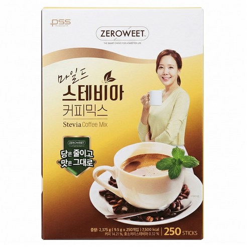 펄세스 소유진 마일드 스테비아 커피믹스 대용량, 9.5g, 1개, 250개입