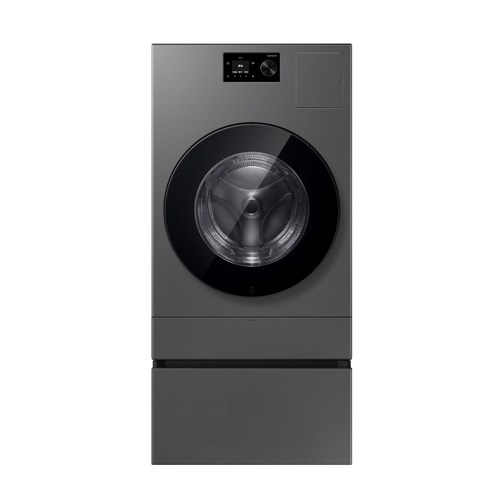 Bespoke AI 콤보 25/18kg (71.1mm LCD+다이얼)+수납함, 다크스틸, WD80H25BHSN1