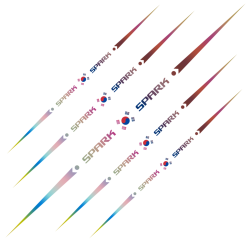 Ryusei 차량 스티커 쉐보레 로고 호환 홀로그램 야광 꾸미기 태극기 라인 데칼 스티커 스파크 트레일블레이저 호환 R060, 2개, Spark-홀로그램