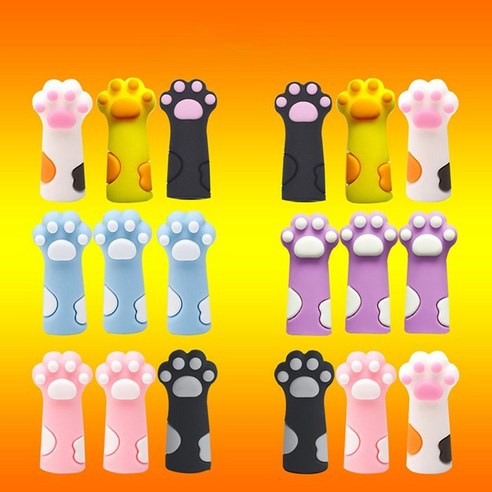 고양이 발바닥 뜨개질 대바늘 마개, 1세트, 18개입