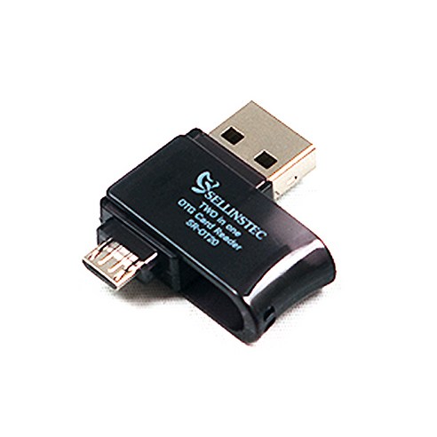 셀인스텍 USB2.0 MicroSD리더기 마이크로5핀 OTG 스윙타입 블랙