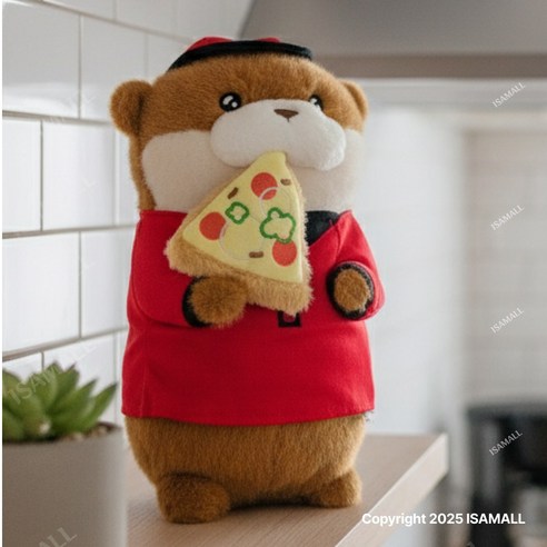 [공식정품] 우소우소짱 냠냠피자 인형 27cm 다크브라운, 1개, 냠냠피자 인형_다크브라운