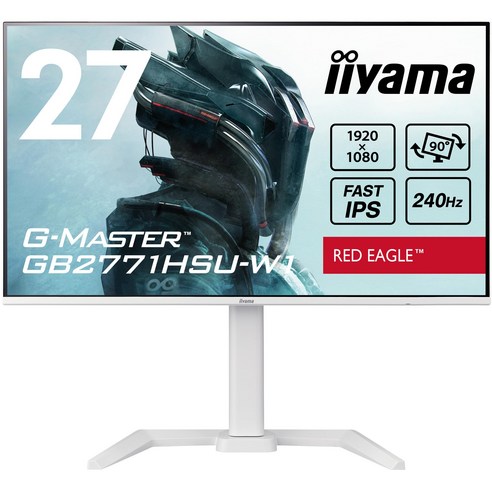 iiyama 27 240Hz 0.4ms IPS HD HDMI DisplayPort USB G-MASTER GB2771HSU-W1 게이밍 모니터