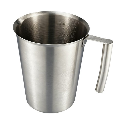콜콜러브 스테인리스 304 계량컵 손잡이 눈금형 스텐컵, 1개, 2000ml, 스텐색