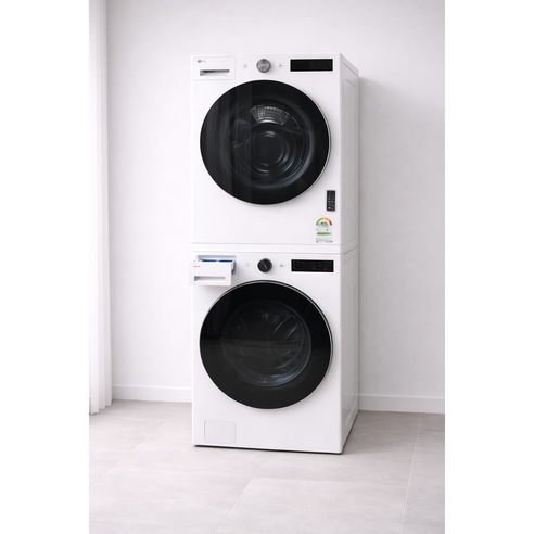 LG전자 트롬 오브제컬렉션 세탁기 건조기 키트 19kg 18kg 방문설치, 릴리화이트, FG19WNR-RG18WNST