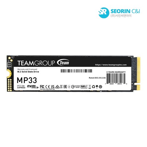 팀그룹 MP33 M.2 NVMe 서린, 512GB