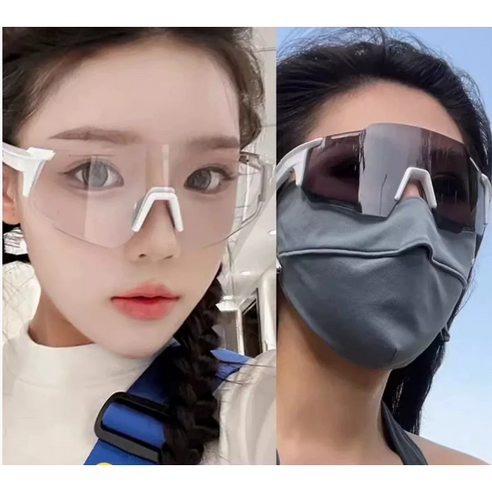 다알리아 자전거 고글 캠핑관종 등산 낚시 선글라스 미러 변색 골프 스포츠 안경테, 1개, 화이트테 변색