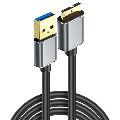 USB A to 마이크로 B 3.0 외장하드 고속 케이블, 1개, 그레이, 2m