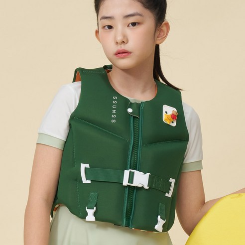 썸쓰 초등학생 어린이 구명조끼 25~50kg 이하, 1개, 그린