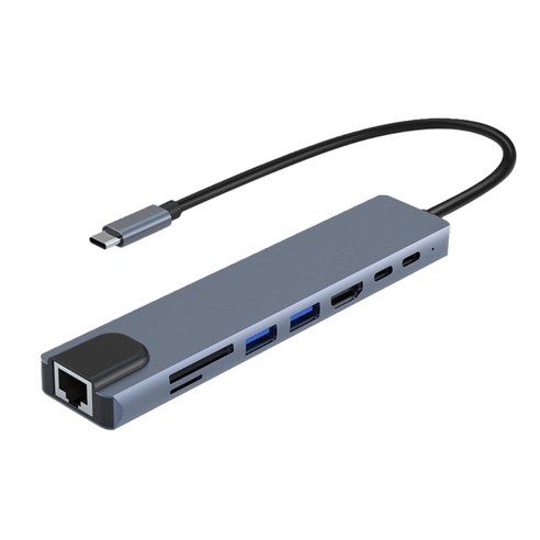 4K HDMI2.0 USB A USB C 및 이더넷 포트가 있는 알루미늄 타입 C 도킹 스테이션