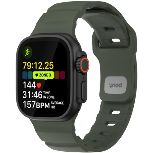 파우트 애플워치 호환 실리콘 스트랩 스포츠 밴드 38/40/41/42/44/45/46/49 mm, 포레스트 그린