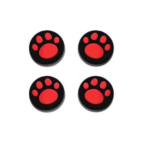 닌텐도 스위치 조이스틱 커버 4p 고양이 발바닥 스틱 캡, 레드