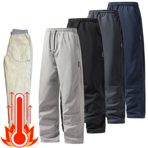 SMOPIG 겨울 남자 기모바지 남성 등산바지 작업복 방풍 인조 양털 운동팬츠