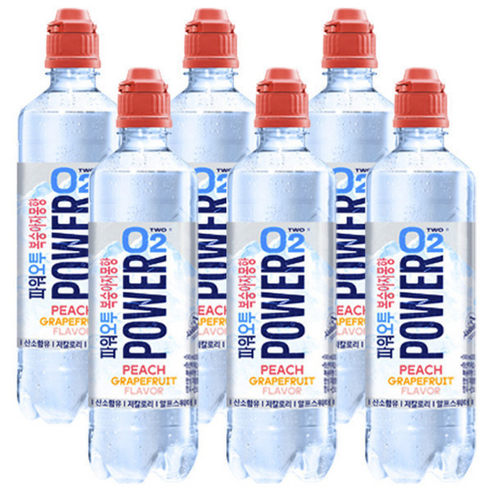 파워오투 복숭아자몽향, 500ml, 6개