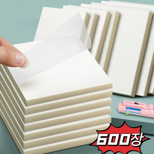 Equator 600p 반투명 점착 메모지 대용량 접착 메모 노트 미니 떡메 떡메모지 붙이는 스티키 메모장, 12개, 50매