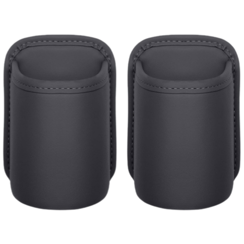 모닝문 차량 틈새활용 클립형 가죽 컵홀더, 블랙, 2개