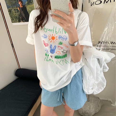 메이킹유 WA01087스케치반팔티