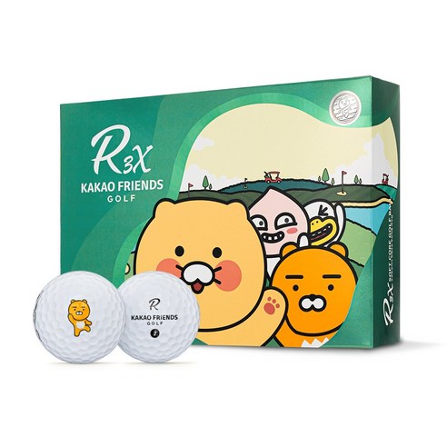 [카카오프렌즈 골프] 골프공 R3X 핸즈업 프렌즈 에디션(12알), 화이트, 1개, 12개입
