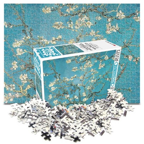 세계명화 직소 퍼즐 500조각 그림 명작 유화 미술 작품, 1개, 꽃피는 아몬드나무, 500피스