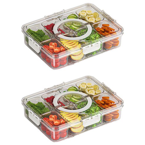 엠토이 냉장고 정리 밀폐용기 8칸, 단품, 2개