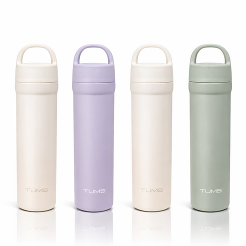 텀스 미니 핸들 텀블러 2P 세트, 2개, 150ml, 화이트/보라