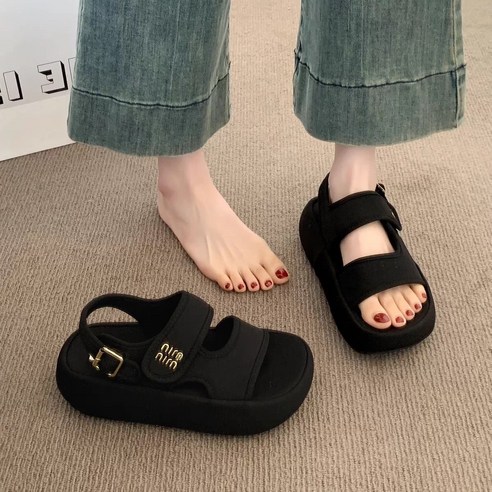 BROWMODA 여성 캐주얼 컴포트 통굽 샌들