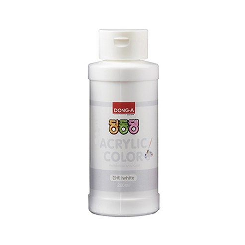 동아교재 딩동댕 아크릴물감 하양, 200ml, 1색
