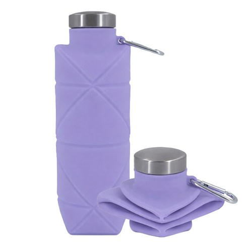 실리콘 접어지는 물병 보틀 접이식 헬스 등산 운동 여행, 1개, 700ml, 퍼플