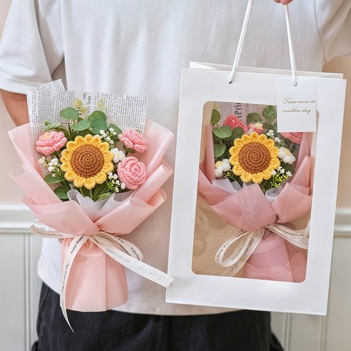 장미 조화 꽃다발 졸업식꽃다발 생일선물 여자친구 선물 화이트데이 기념일 감성 플라워부케 선물용, 1개, 핑크01
