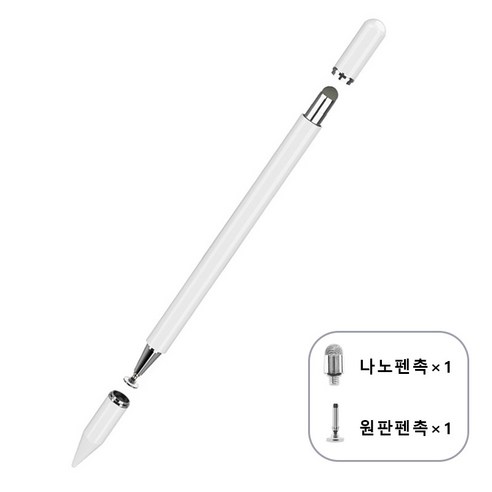 자석식 터치펜 스마트폰과 태블릿에 호환되는 교체하다펜촉 포함, 흰색, 1개