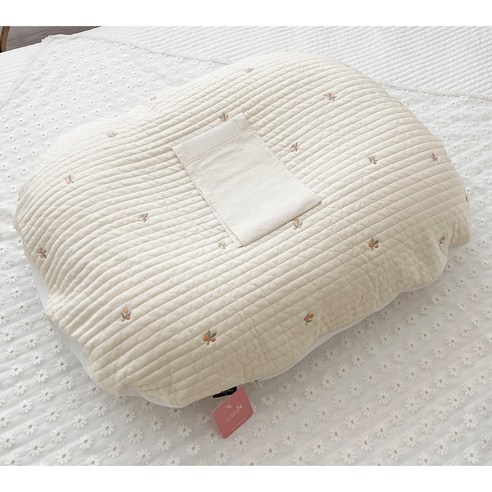 [제이앤제나] 허리에 무리없는 신생아부터 역류방지쿠션, 인견(내츄럴)_심쿵올리브_뒷면메쉬(커버+솜23도)세트