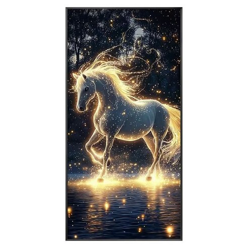 재물 운 DIY 보석십자수 성공의말 돈들어오는 비즈큐빅 공예 45x80cm (캔버스아님 액자미포함), 1개, 블랙계열