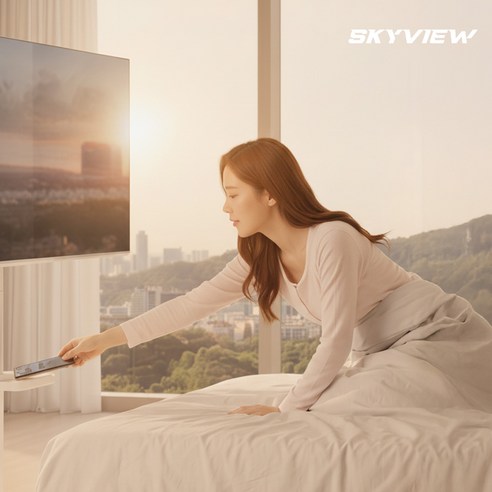 스카이뷰 화이트에디션 삼탠바이미 109cm(43인치) 4K UHD 스마트 이동식 TV 중소바이미 삼텐바이미 후기 분석 - 홈 화면 인터페이스
