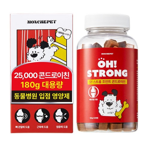 [180g/동물병원 입점] 몽셰펫 강아지 관절 슬개골 트릿 영양제, 1개, 뼈/관절강화, 120정