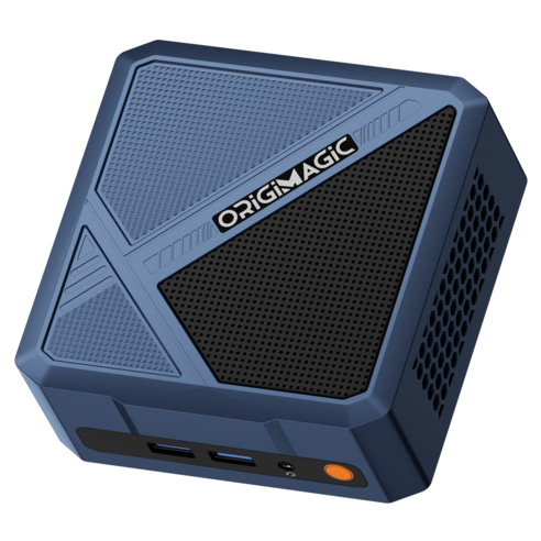 origimagic A3 미니 PC Ryzen 7 8745HS DDR5 RAM NVMe SSD 2.5G LAN BT 5.2 WiFi 6E, WIN11 Pro, 1TB, 32GB, 푸른 색