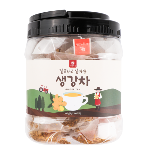 [식물유래 안심 생분해필터] 미담식품 생강차 삼각티백, 1개, 100개입, 1g