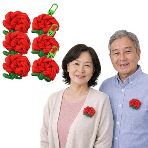 콩이네리본 12개 양말목 카네이션 만들기 키링 DIY 재료 어버이날 스승의날 선물 CA시간 단체만들기