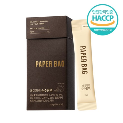 페이퍼백 순수진액 스틱포 국내산 홍도라지, 210g, 1개