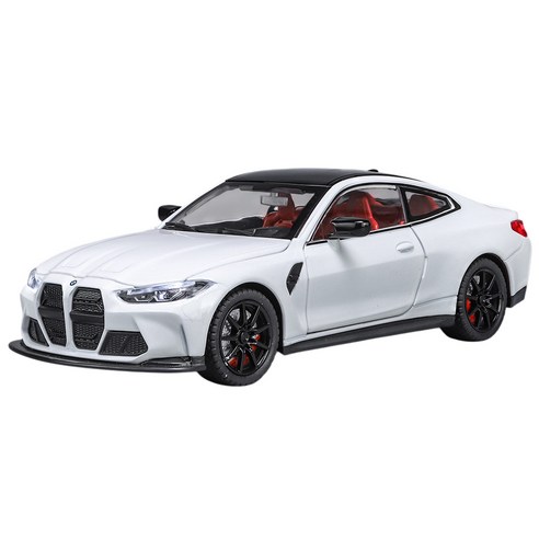 마이카 다이캐스트 합금 1:24 BMW M4 모델 자동차 모형 피규어 장식, 1개, 01.화이트
