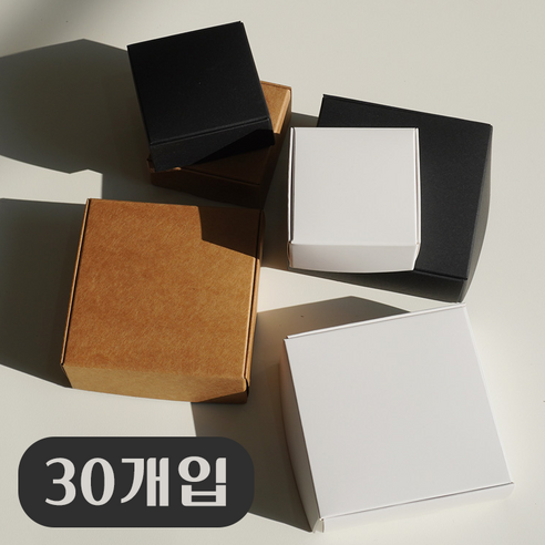 미니 박스 무지 상자 30매입 3color, 30개, [크라프트(브라운)-(S)]