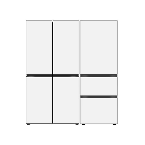 2025년 냉장고세트 방문설치 LG 냉장고 + 김치냉장고 Fit & Max 화이트 504L + 324L R828MQQ012