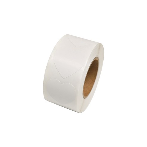 디어플레이스 컬러 롤스티커 500매 2.5cm, 1롤, #09.하트_화이트