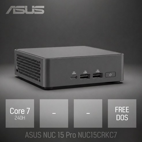 ASUS NUC 15 Pro NUC15CRKC7 (베어본) 코어7 240H / 인강용 사무용 비즈니스용 가정용 미니PC, NUC15CRKC7 (Core7 240H) (베어본)