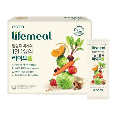 이롬 황성주 박사의 1일1생식 라이프밀 420g, 1개 솔직 후기 | 실사용자 리뷰 분석 썸네일