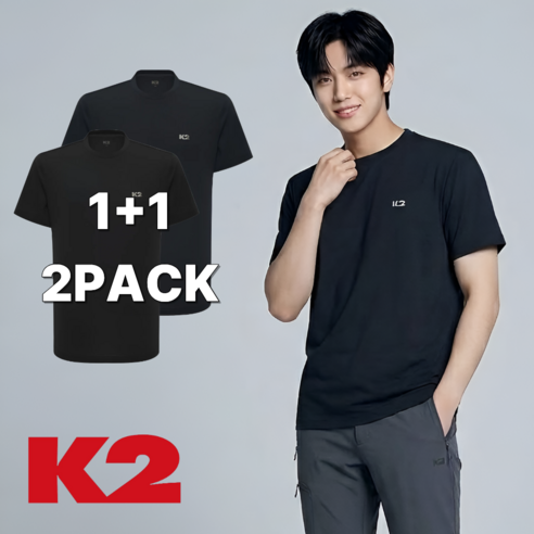K2 반팔티 2PACK 남여공용 커플 쿨링 기능성 티셔츠 1+1