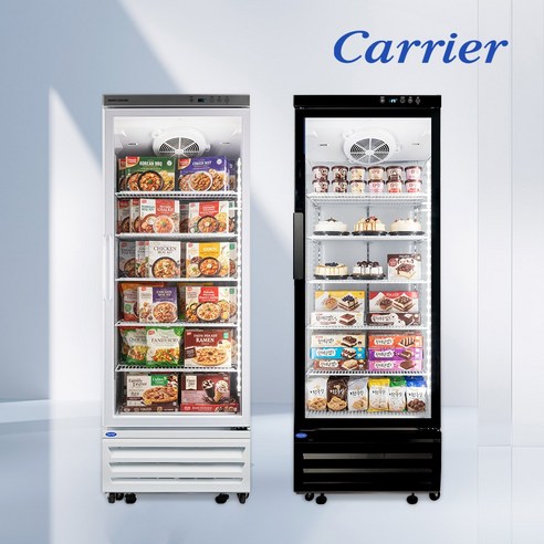 캐리어 냉동 쇼케이스 밀키트 다목적 수직냉동고 간냉식 블랙 화이트 개봉기 | 실사용 후기 - 상품 이미지 1