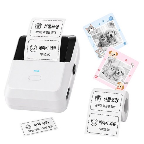호밍사이 휴대용 라벨프린터 네임스티커 감열식 라벨기 (라벨지1개포함), 1개, DP27L