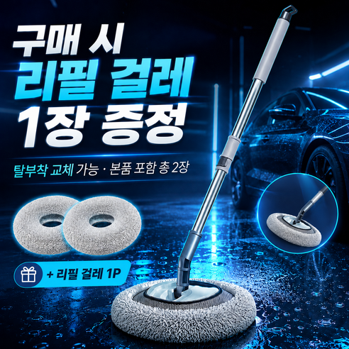 Omnexia 길이 조절 가능한 세차용 밀대 걸레, 1개, 파란색